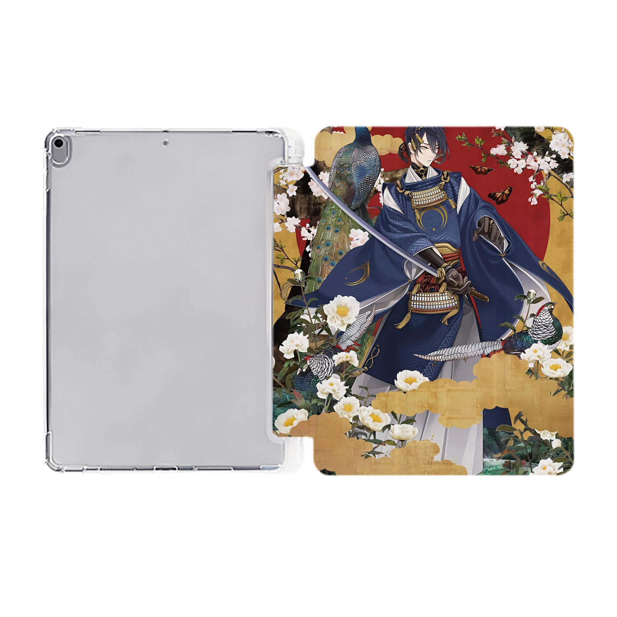 （画像用） 刀剣乱舞 Touken Ranbu IPad ケース ペン収納付き 三つ折りスタンド PUレザー×シリコン 対応機種9.5/10.5/10.9インチ